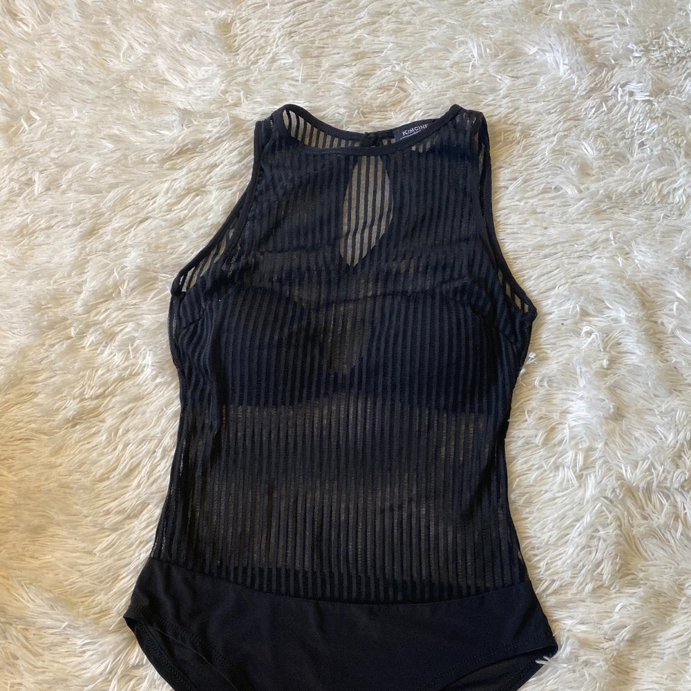 see trough black bodysuit